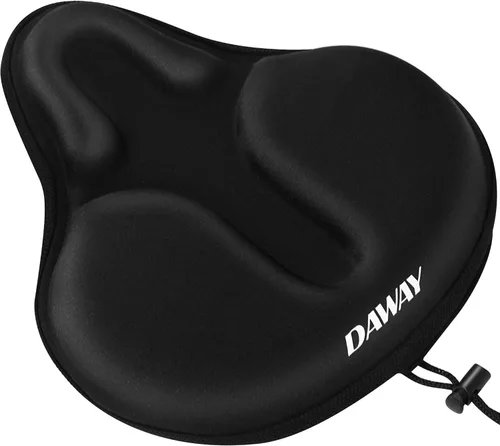 Vista 13 de DAWAY - Funda cómoda para asiento de bicicleta - Cojín acolchado de gel de silicona y espuma viscoelástica para asiento de bicicleta para hombres