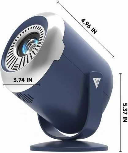 Vista 8 de Mini proyector para iPhone, proyector de películas portátil con WiFi y Bluetooth, soporte de 1080P, proyector de video giratorio de 240°