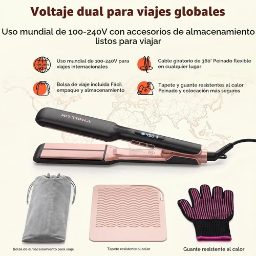 Vista 8 de HITTIONA Plancha de pelo de cerámica de 1.75 pulgadas de ancho para cabello