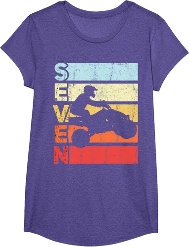 Vista 21 de ATV 7th Birthday Party ATV 4 Wheeler - Camiseta de cumpleaños temática cuádruple Negro