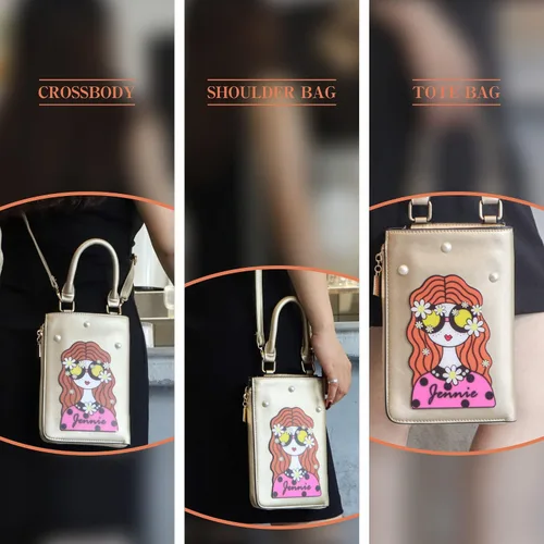 Vista 6 de GOKTOW Bolso extravagante para mujer, bolsos de mano novedosos para mujer, bolso cruzado divertido, bolsos de hombro con asa de poliuretano