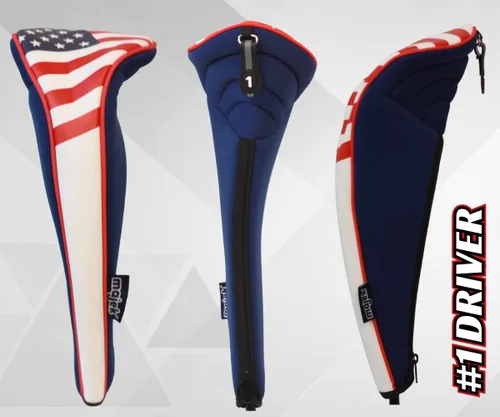 Vista 4 de USA Patriot Golf Zipper Head Covers Driver #1 Headcover Neopreno