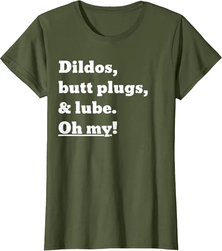Vista 10 de Consoladores, tapones para los glúteos y lubricante. Camiseta Oh My! Azul bebé