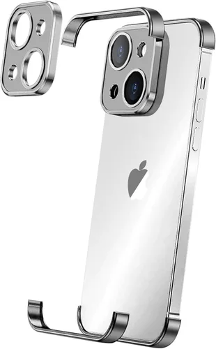 Vista 15 de Losin Funda compatible con iPhone 15 con protector de lente de cámara, metal de aluminio, sin marco, diseño sin bordes, delgada y ligera, a prueba