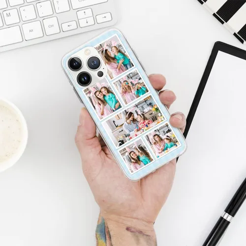 Vista 6 de CUBICER Fundas de teléfono personalizadas, fotos personalizadas, funda delgada y transparente, regalos de Pascua para papá, mamá, papá, hermanas