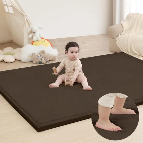 Vista 66 de Huloo Sleep - Tapete de juego para la habitación de bebés y niños pequeños, anticaídas, de espuma elástica de 1.3" de grosor, 28" x 72", terciopelo