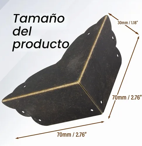 Vista 10 de BokWin 4 protectores de esquina de metal para muebles, 2.76 x 2.76 x 1.18