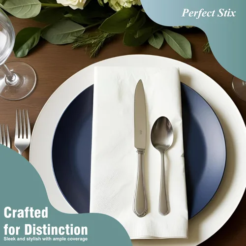 Vista 4 de Perfect Stix - Servilletas de cena (2 capas) color blanco