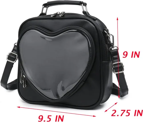 Vista 3 de CHERRY SAUCE Ita Bag Multi-Purpose Backpack Crossbody Heart Purse Kawaii Pin Display Bag for Cosplay