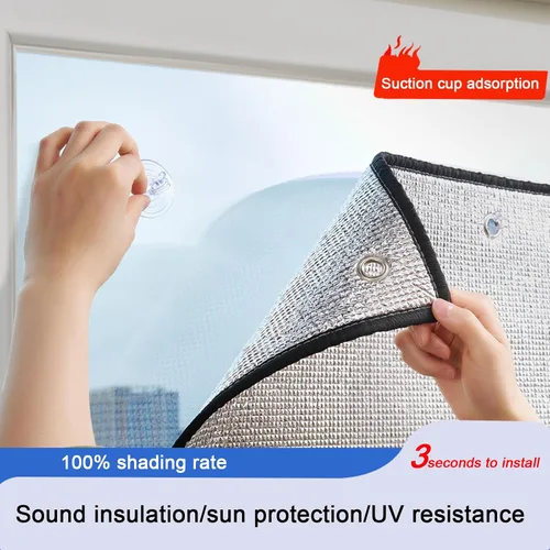 Vista 4 de Película aislante reflectante de papel de aluminio, película opaca de privacidad para ventanas de vidrio, bloqueo solar, control de calor, tinte