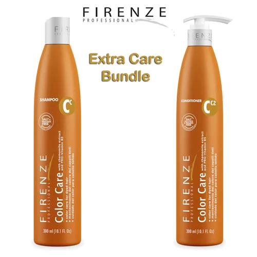 Vista 4 de Firenze Professional Color Care TRIO - Champú para el cuidado del color, acondicionador y tratamiento de máscara, incluye bolsa de regalo