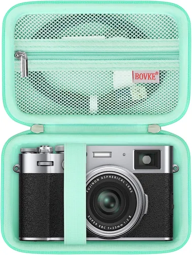 Vista 9 de BOVKE Funda de transporte para cámara digital Fujifilm X100VI / X100V / X-E5, bolsillo de malla adicional para accesorios de cámara Fuji, cables