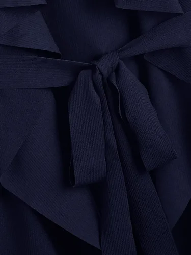 Vista 3 de SOLY HUX Chaqueta tipo chaleco sin mangas con solapa frontal abierta para mujer, talla grande, con cinturón, Negro