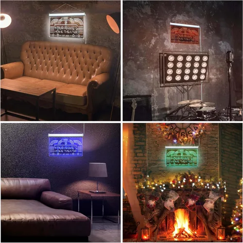 Vista 5 de ADVPRO Letrero de neón LED de un solo color personalizado para cine en casa, decoración de año establecido, 12 x 8.5 pulgadas, st4s32-ph1-tm-b Azul