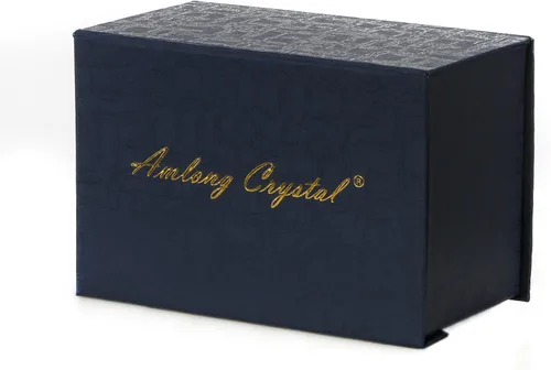 Vista 3 de Amlong Crystal - Bola de cristal ámbar de 3 pulgadas (80 mm) con base de resina de león arcoíris y caja de regalo para bola decorativa, fotografía