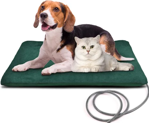 Vista 14 de Almohadilla térmica para mascotas al aire libre para gatos y perros, tapete calefactable para gato y perro con temperatura automática, almohadilla