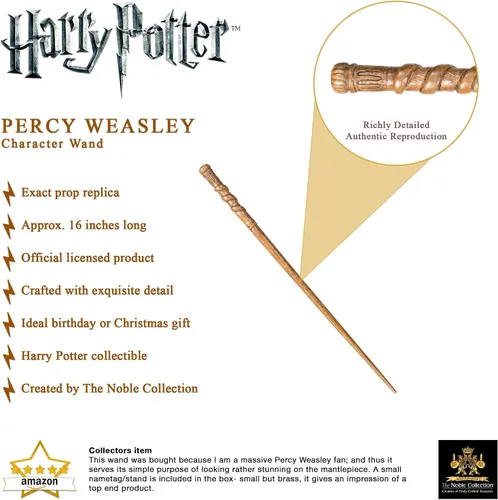 Vista 3 de La colección Noble Percy Weasley Character Wand Collection.