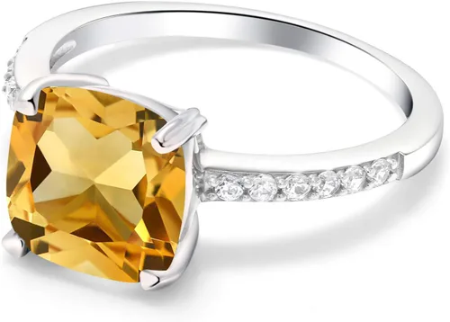 Vista 92 de Gem Stone King Anillo de compromiso de plata de ley 925 con piedra preciosa de corte cojín de 0.315 in Anillo de compromiso de aniversario de boda