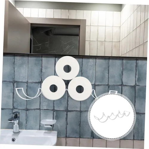 Vista 5 de ARTIBETTER Decoración colgante de pared dispensador de toallas de papel para decoración del hogar, cesta de papel higiénico de pared, estante