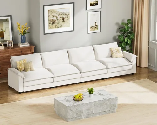 Vista 10 de Homall Sofá Seccional Modular de 80", Sofá Biplaza con Cojín de Doble Capa, Combinación DIY de Chenille Profundo Sofá Nube de 2 Asientos para Sala
