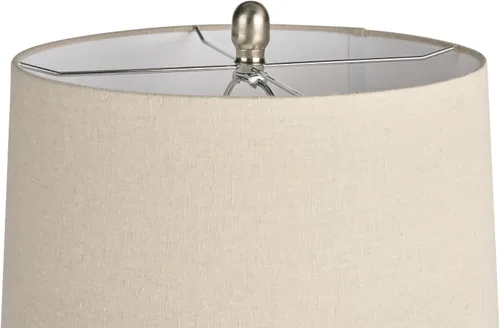 Vista 7 de Nourison Home 24" (61 cm) Lámpara de mesa de granja texturizada en forma de panal color huevo (beige) para mesita de noche, sala de estar, comedor