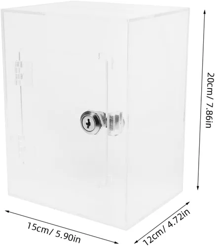 Vista 6 de Alipis Alcancía transparente, caja de acrílico para ahorrar dinero, caja de sugerencias, buzón de correo, urna de ahorro, moneda, dinero, alcancía