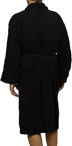 Vista 7 de Bata de rizo unisex de algodón, batas suaves y absorbentes para hombres y mujeres, accesorios de baño Negro