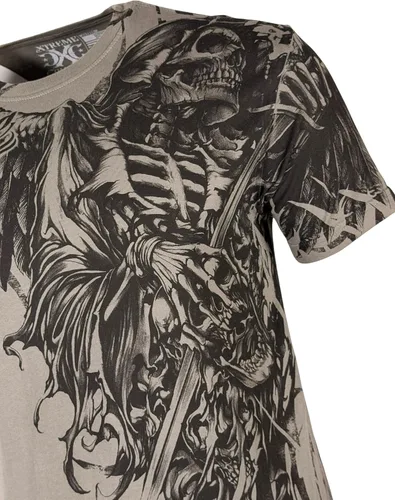 Vista 7 de Xtreme Couture by Affliction Camiseta para hombre, diseño gráfico Carbón (empuñando la muerte)