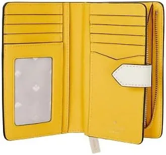 Vista 2 de Kate Spade New York Cartera plegable compacta mediana, Pergamino de abejas, Cartera plegable