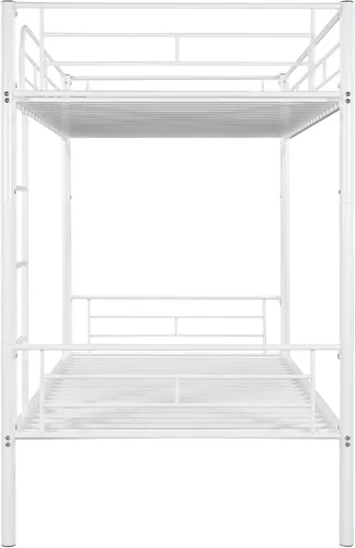 Vista 9 de Harper & Bright Designs Litera de metal individual sobre individual con escalera extraíble, marco de cama resistente con rieles de protección
