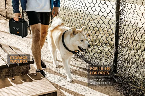 Vista 2 de PATPET Collar de entrenamiento para perros con control remoto, rango de 3/4 millas, collar E impermeable, collar de choque recargable para perros