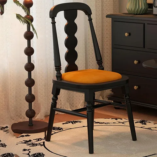 Vista 12 de Sillas de cocina tapizadas de madera maciza, sillas de comedor con marco de madera de fresno, silla de sala de estar para comedor, estudio, sala