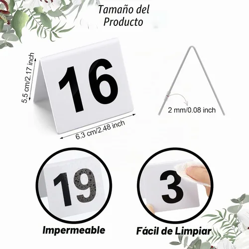 Vista 2 de Tuanse Table Numbers 1-25 - Tiendas de campaña de acrílico de doble cara