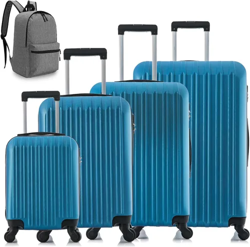 Vista 6 de yotefe Juego de maletas rígidas equipaje de viaje con ruedas juego de maleta maleta giratoria para mujeres y hombres Azul Juego de equipaje