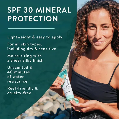 Vista 2 de Badger Combo mineral de protección solar diaria y facial, SPF 30, protectores solares minerales orgánicos ligeros con óxido de zinc, lociones