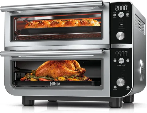 Vista 9 de Ninja Double Oven Pro Smart XL - Horno de encimera y freidora de aire Capacidad de 30.2 cuartos de galón 12 en 1 con acabado inteligente