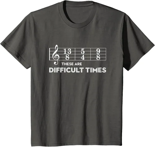 Vista 76 de Musician - Camiseta con texto en inglés "These are Difficult Times", talla S