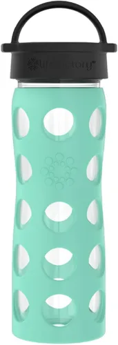 Vista 20 de Lifefactory Botella de agua de vidrio sin BPA de 12 onzas con tapa clásica y funda protectora de silicona, Marigold Caléndula
