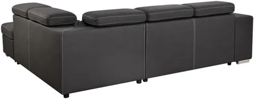 Vista 4 de Sofá modular de 105 pulgadas con reposacabezas ajustable, sofá cama modular extraíble con otomana de almacenamiento y 2 taburetes