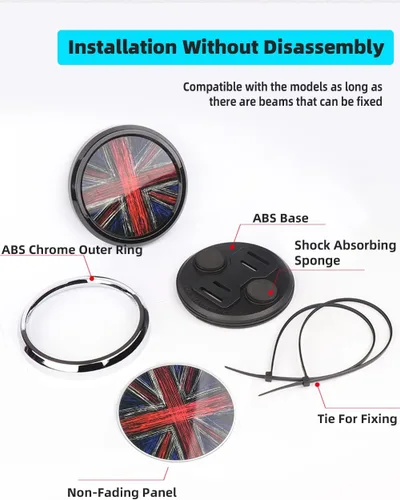 Vista 3 de Cubierta cromada para parrilla de parachoques delantero 3D para Mini Cooper One S JCW R50 R52 R53 R55 R56 R60 R61 F54 F55 F56 F57 F60 Hatchback