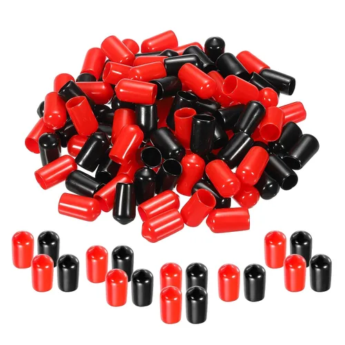 Vista 6 de MECCANIXITY 50 unids tapas de goma Surtido de 0.079 in PVC vinilo tornillo rosca protector para tornillo tornillo negro rojo
