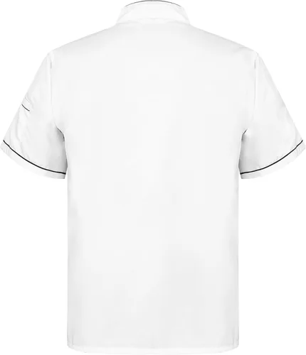 Vista 4 de YOOJOO Abrigo de chef unisex para hombre, chaqueta de chef de manga larga para restaurante, cocina, uniforme de chef