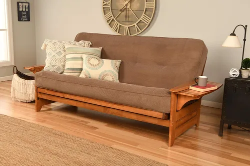 Vista 14 de Kodiak Furniture Futón Phoenix con colchón de tela canadiense en marrón/Barbados