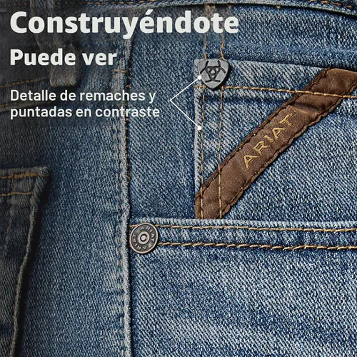 Vista 9 de ARIAT, pantalón vaquero M2 de ajuste holgado para hombre, corte de bota