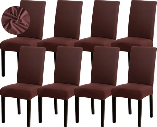 Vista 68 de Sufdari Juego de 2 fundas para sillas de comedor, fundas para sillas de cocina, fundas para sillas Parsons, protectores de sillas de elastano