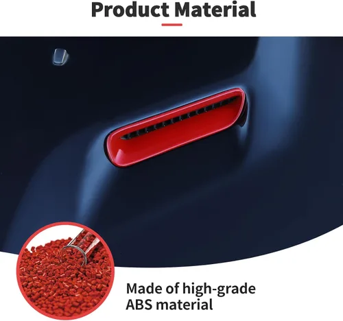 Vista 7 de JWWY Para Challenger Hood Aire Acondicionado Salida de Aire Acondicionado Trim para 2009-2014 Dodge Challenger Accesorios, ABS Rojo 2 piezas