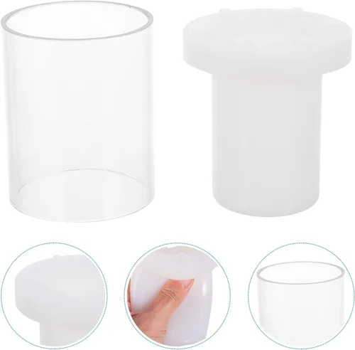 Vista 6 de EXCEART Cilindro de plástico hueco para velas creativas que hace fácil de limpiar, duradero y flexible para decoraciones únicas