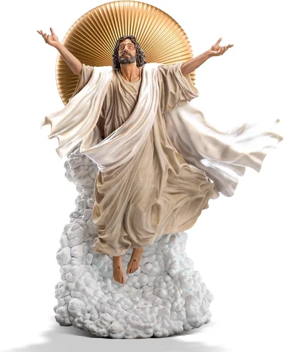 Vista 10 de La Ascensión de Jesucristo - Escultura de estatua de Polystone de 11 pulgadas Edición de bata bronceada a escala 1:10