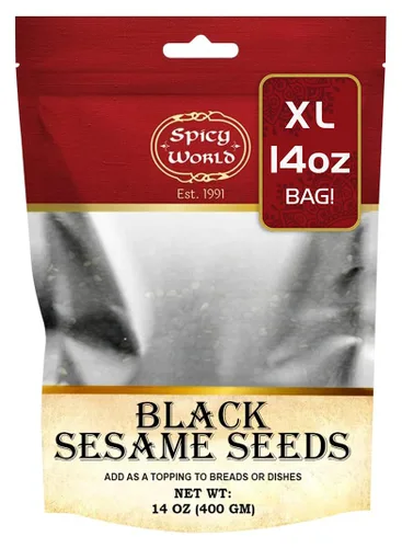 Vista 8 de Semillas de sésamo negro crudo, bolsa de 3 libras - Natural - By Spicy World