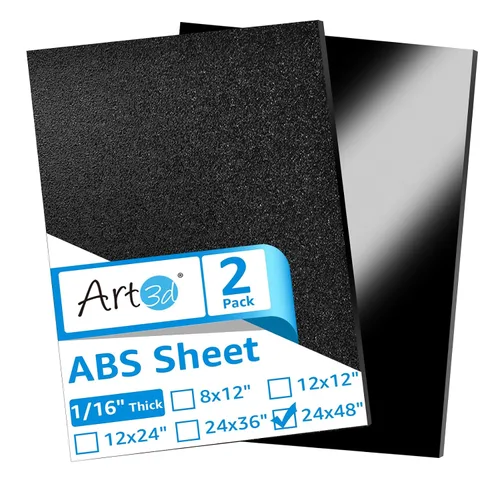 Vista 9 de Art3d - Láminas de plástico ABS de 1/16 pulgadas de grosor 8"x12", paquete de 2 - Lámina rígida ABS termoformada de dos lados